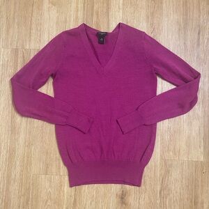 Ann Taylor V-Neck Sweater - Rich Purple